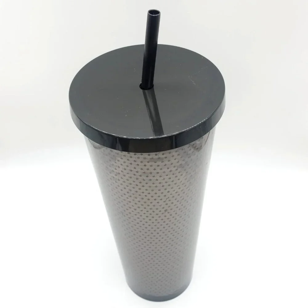 Starbucks Black Sequins Cold Cup Tumbler with FREE EXTRA LID 24oz